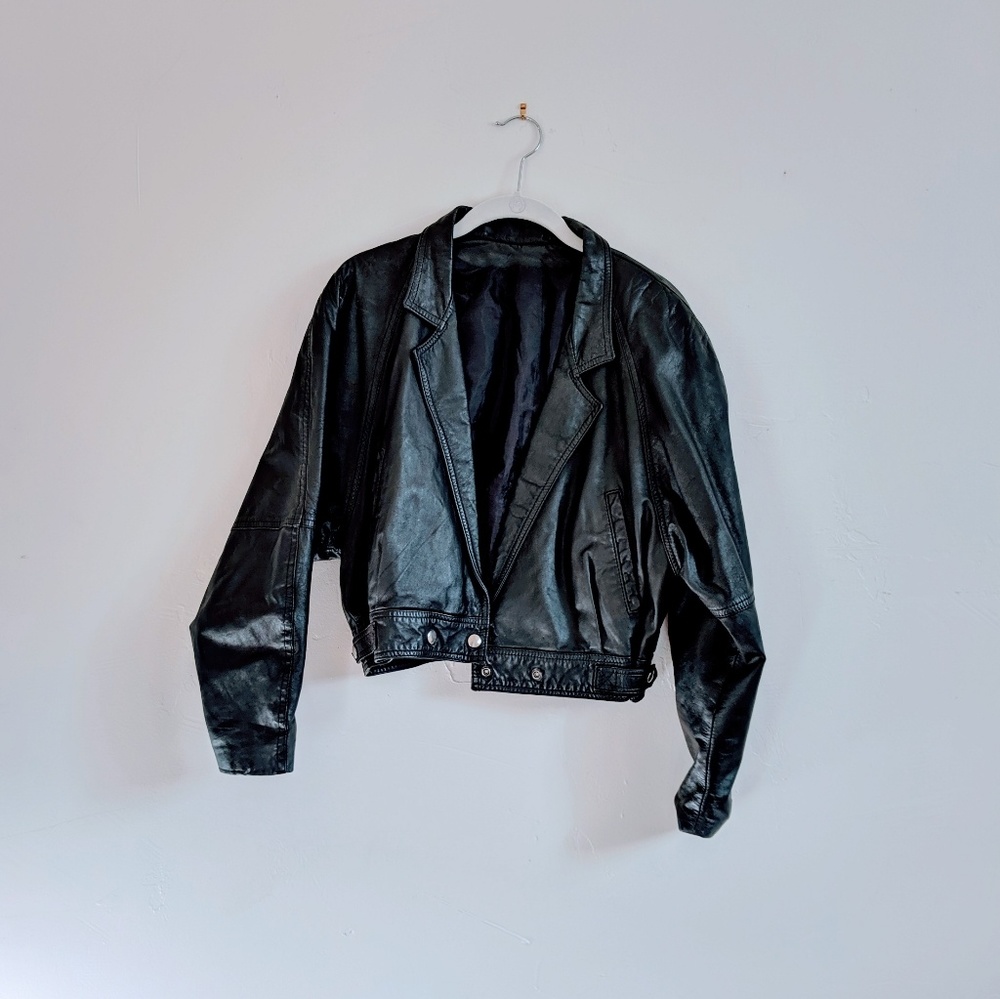 Vintage Cropped Leather Jacket